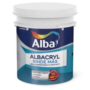Latex Interior Albacryl Rinde Mas Blanco Mate 4 L Alba