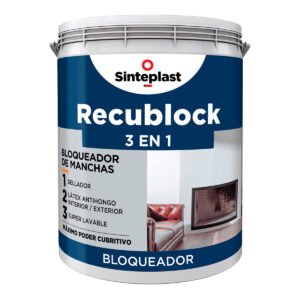Latex Interior/Exterior Recublock 3 En 1 Bloqueador Blanco 4 Lts