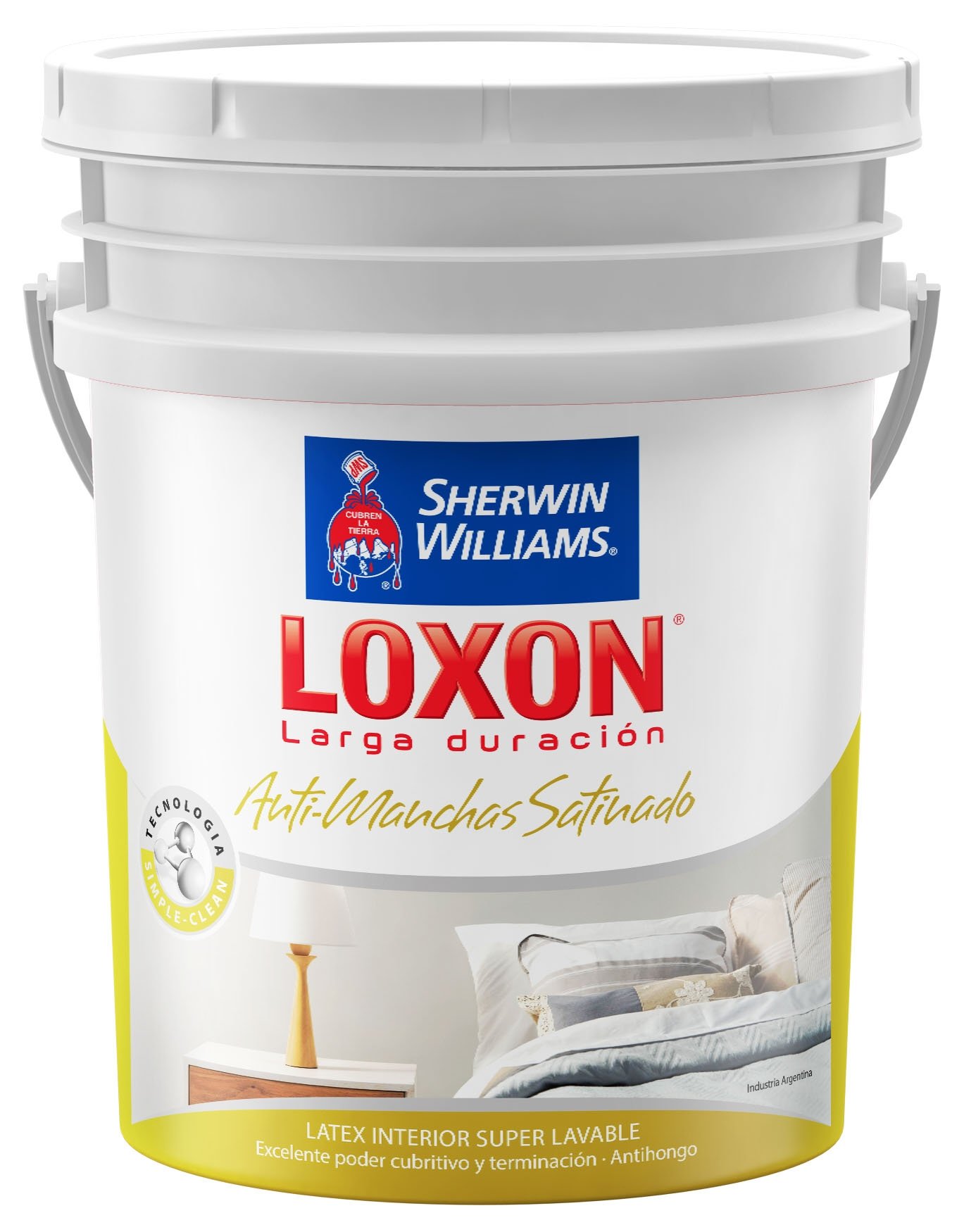 Latex Interior Loxon Antimanchas Satinado Blanco 20 Lts Sherwin Williams