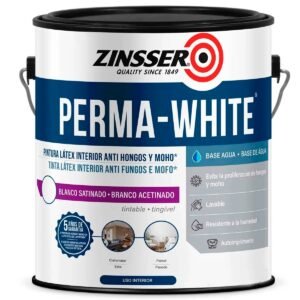 Latex Interior Antihongo Perma White Satinado 3.785 Lts Zinsser
