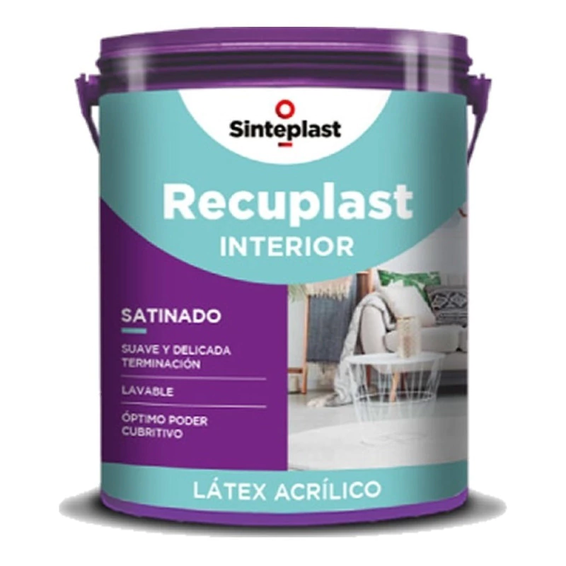 Recuplast Latex Interior Satinado 10lts Sinteplast Color Blanco