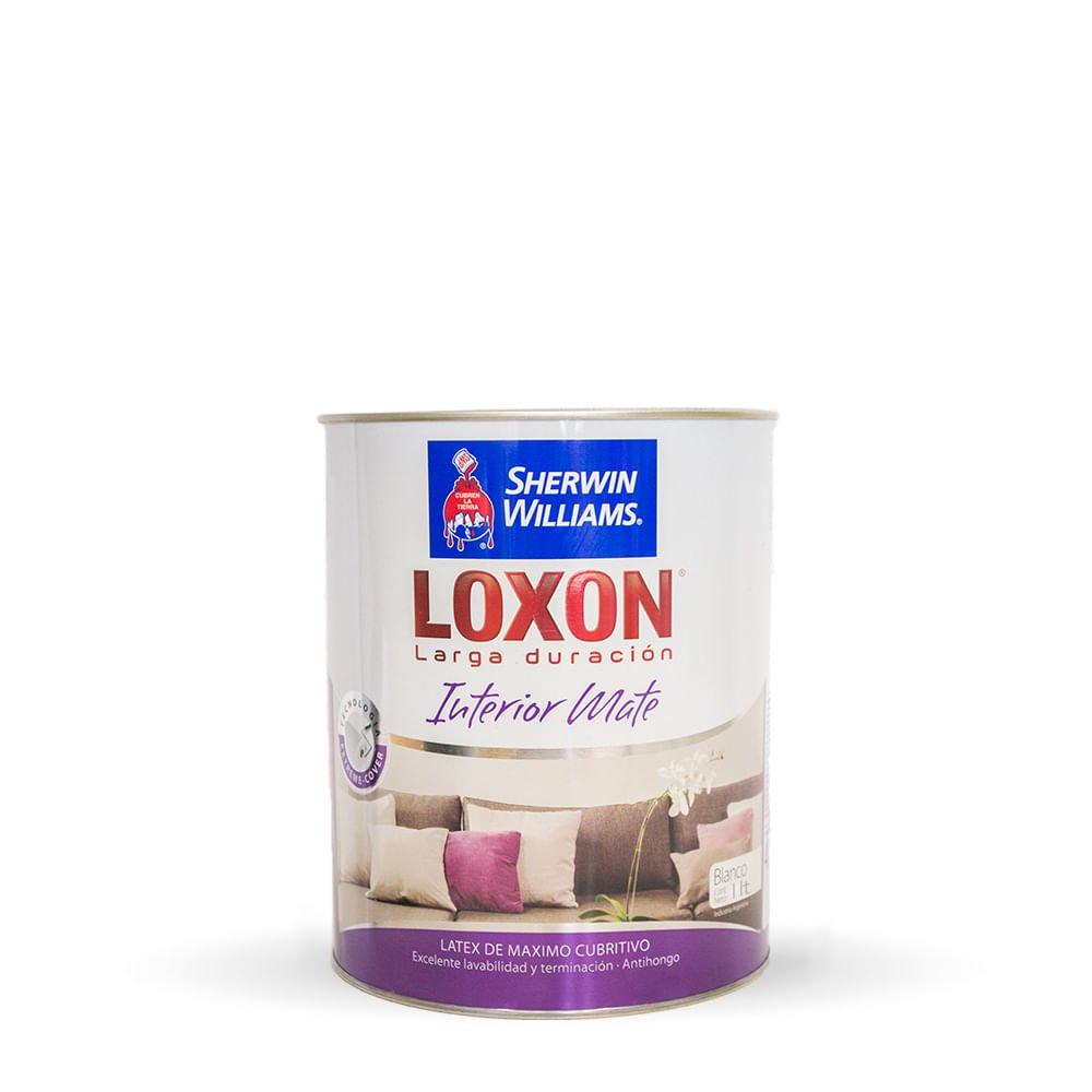 L谩tex Interior Loxon Larga Duracion Mate Blanco 1 Litro