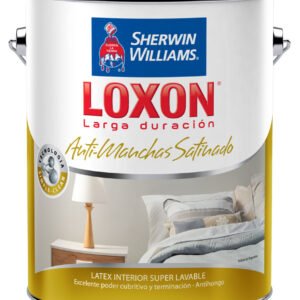 Latex Interior Loxon Antimanchas Satinado Blanco 10 Lts Sherwin Williams